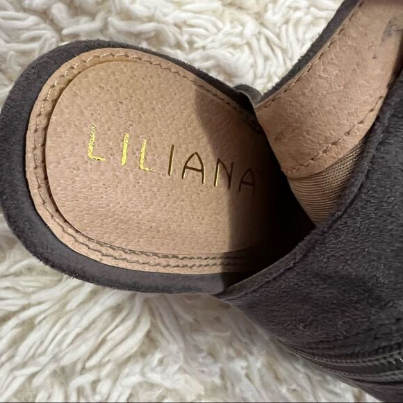 Liliana gray slouchy ankle booties with peep toe  7.5 - Picture 7 of 8